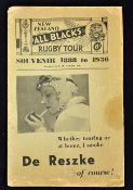 1935-6 New Zealand All Blacks Rugby Pre-Tour Souvenir Booklet: large, sought-after 48pp A4+ UK