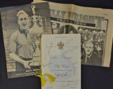 1959 Wolverhampton Wanderers '100 Caps for Billy Wright' Signed Dinner Menu held at the Civic