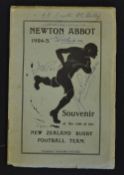 Rare 1924 New Zealand All Blacks Invincibles signed Souvenir Booklet for the visit to Newton Abbot