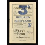 1948 Ireland v Scotland rugby programme-played at Lansdowne Road on Saturday 28 February good glossy