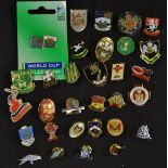 Collection of 31 Welsh rugby club pin and lapel badges to incl 2003 RWC, Llandovery, Sisters,