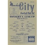 1956/1957 Manchester Senior Cup Semi-Final at Maine Road Manchester City v Manchester United