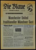 1961 Bayern Munich v Manchester United tour football programme in Munich 9 August 1961, Die Blaue