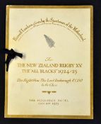 Rare 1925 Farewell Luncheon Menu for the New Zealand All Blacks Invincibles - large 8pp card menu