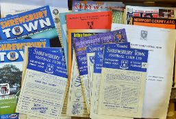 Collection of Shrewsbury Town home programmes from 1957 onwards, 1960's also noted with a mainly