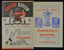 1948 FA Cup Final Manchester United v Blackpool souvenir edition by Victor, 1948 Manchester Utd v