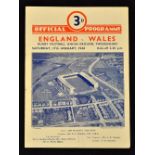 1948 England v Wales rugby programme-played at Twickenham on Saturday 17th of January single