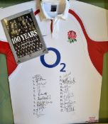 Scarce 2003 Neil Back "England v New Zealand " players signed rugby shirt - celebrating his 58 Cap