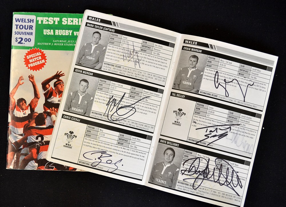 2x USA Rugby v Wales signed rugby test match programmes - to include' 97 played at San Francisco and - Image 3 of 3