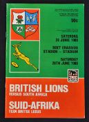 1980 British Lions v South Africa rugby programme-3rd test match played at Port Elizabeth with the