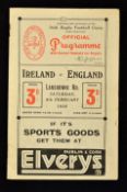 1936 Ireland v England rugby programme - played at Lansdowne Road 8th February some slight pocket