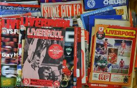 Liverpool Football Programmes from 1960s Onwards includes a mixed selection of home and away