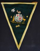 Rare 1964 South Africa Rugby 75th anniversary embroidered pennant and pin badges - fully embroidered