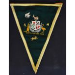 Rare 1964 South Africa Rugby 75th anniversary embroidered pennant and pin badges - fully embroidered