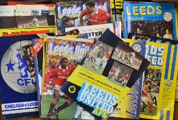 Selection of Leeds United football programmes from 1970s onwards including homes and aways. Worth