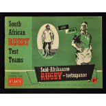 1956 South Africa Rugby Booklet - titled "South African Rugby Test Teams 1891 -1956" - excellent