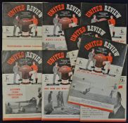 1949/1950 Manchester United home match programmes v Arsenal, Burnley, Liverpool, Blackpool, Everton,