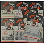 1949/1950 Manchester United home match programmes v Arsenal, Burnley, Liverpool, Blackpool, Everton,