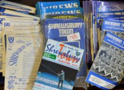 Collection of Shrewsbury Town home programmes from 1960s onwards with 1970s and 1980s and later