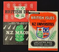 2x 1959 British Lions v New Zealand provincial rugby programmes to incl v New Zealand Universities