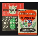 2x 1959 British Lions v New Zealand provincial rugby programmes to incl v New Zealand Universities