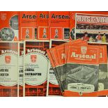 Collection of Arsenal home programmes from 1956/57 onwards also includes some 1970s (30+)