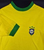 Marco Antônio Feliciano 1970/71 Brazil Match Worn Football Shirt the famous yellow and green shirt