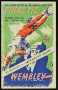 1948 FA Cup Final Manchester United v Blackpool football programme date 24 April at Wembley, Fair-