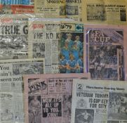 Collection of Football Related Newspapers generally with front page football match reports/