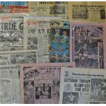 Collection of Football Related Newspapers generally with front page football match reports/