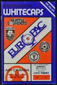 Tour match programme: Vancouver Whitecaps v Manchester United 1981/1982 dated 17 May. Good.