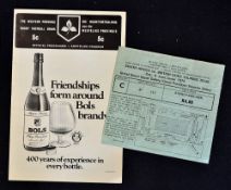 Scarce 1974 British Lions vs South Africa rugby programme and ticket - the 1st test match played at