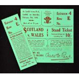 1931 Wales (Champions) v Scotland rugby ticket-played at Cardiff Arms Park on Saturday 7 February