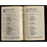 1980 England (Grand Slam) v Ireland signed rugby programme - signed to the team line up page by