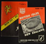 2x 1959 British Lions v New Zealand rugby programmes - to incl the 2nd test played at Athletic