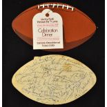 1971 British Lions signed rugby dinner celebration autographed cards - held in Merthyr Tydfil on