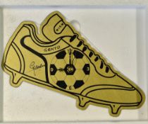 Francisco Gento Signed Football Boot Wall Clock in gold, signed in ink to the front