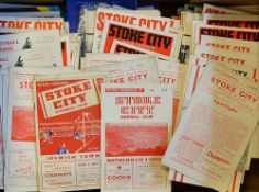 Collection of Stoke City football programmes, mainly homes, some aways, 1950's onwards with 1960'