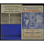 FA Cup Semi-Final football programmes 1957 Birmingham City v Manchester United souvenir (Victor),