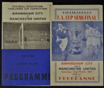 FA Cup Semi-Final football programmes 1957 Birmingham City v Manchester United souvenir (Victor),