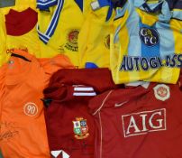Mixed Football Shirt Selection includes some signed shirts such as Chelsea (Junior), Manchester