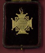 Rare 1880's Ulster Challenge Cup Rugby 9ct gold medal - engraved on the obverse "Ulster Challenge