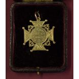 Rare 1880's Ulster Challenge Cup Rugby 9ct gold medal - engraved on the obverse "Ulster Challenge