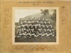 Rare 1924 New Zealand All Blacks "Invincibles" official signed team photograph - on the original