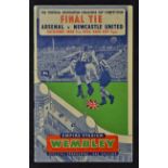 1952 FA cup final Arsenal v. Newcastle United match programme. Fair.