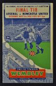 1952 FA cup final Arsenal v. Newcastle United match programme. Fair.