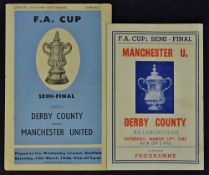 1948 FA Cup Semi-Final official match programme Manchester United v Derby County at Hillsborough.