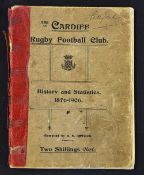 Rare 1906 Cardiff Rugby Club signed book titled "History and Statistics 1876-1906" compiled by C.S