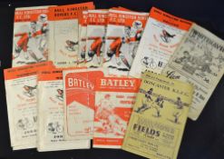 Collection of 1950's Hull Kingston Rovers rugby league programmes following the career of Derek