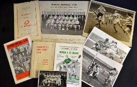 Collection of Oldham Rugby League photographs and programmes from the 1950's to incl 1956/57